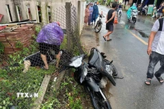 Hiện trường vụ tai nạn. (Ảnh: TTXVN phát)