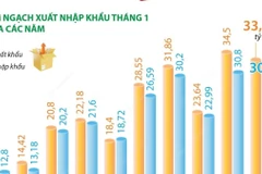 Tổng kim ngạch xuất, nhập khẩu tháng đầu năm 2025 đạt 63,15 tỷ USD