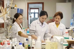 Thạc sỹ, dược sỹ Nguyễn Thị Hương Liên, Phó tổng giám đốc Công ty cổ phần Sao Thái Dương đã nghiên cứu, cho ra đời 14 sáng chế và giải pháp hữu ích kết hợp thảo dược thiên nhiên với các công nghệ và kỹ thuật hiện đại của thế giới, tiên phong xuất khẩu các sản phẩm thảo dược tới các thị trường khó tính như Mỹ, EU, UK. (Ảnh: Phương Hoa/TTXVN)