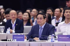 Thủ tướng Phạm Minh Chính tham dự phiên họp cấp cao "Toàn cảnh Kinh tế tư nhân lần thứ nhất" (ViPEL 2025). (Ảnh: Dương Giang/TTXVN)