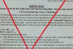 Thông báo giả mạo Đại học Quốc gia. (Nguồn: Đại học Công nghệ)