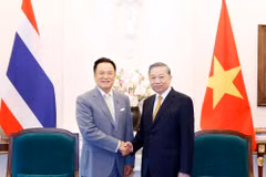 Tổng Bí thư, Chủ tịch nước Tô Lâm tiếp Thủ tướng Thái Lan Anutin Charnvirakul. (Ảnh: Thống Nhất/TTXVN)