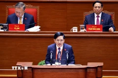 Đồng chí Đặng Văn Dũng, Phó Trưởng Ban Nội chính Trung ương, trình bày tham luận “Tiếp tục đẩy mạnh, kiên quyết, kiên trì đấu tranh ngăn chặn, đẩy lùi tham nhũng, lãng phí, tiêu cực”. (Ảnh: TTXVN)