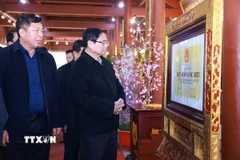 Thủ tướng Phạm Minh Chính thăm Khu Di tích Quốc gia đặc biệt địa điểm chiến thắng Chiến dịch biên giới 1950 tại xã Đức Long, huyện Thạch An (Cao Bằng). (Ảnh: Dương Giang/TTXVN)