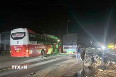 Hiện trường vụ tai nạn. (Ảnh: CTV - TTXVN)