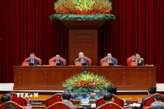 Tổng Bí thư Tô Lâm và các đồng chí lãnh đạo Đảng, Nhà nước chủ trì hội nghị. (Ảnh: Thống Nhất/TTXVN)