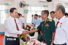 Chủ tịch Quốc hội Trần Thanh Mẫn dự Đại hội đại biểu Đảng bộ xã Thạnh Xuân lần thứ nhất, nhiệm kỳ 2025-2030. (Ảnh: Doãn Tấn/TTXVN)