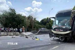 Hiện trường vụ tai nạn. (Ảnh: TTXVN phát)