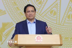 Thủ tướng Phạm Minh Chính kết luận Hội nghị triển khai Chương trình mục tiêu quốc gia phòng, chống ma tuý đến năm 2030. (Ảnh: Dương Giang/TTXVN)