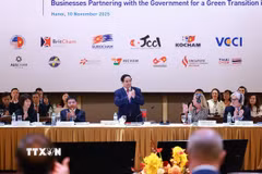 Thủ tướng Phạm Minh Chính tham dự Diễn đàn doanh nghiệp Việt Nam thường niên. (Ảnh: Dương Giang/TTXVN)