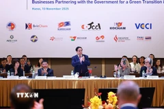 Thủ tướng Phạm Minh Chính tham dự Diễn đàn doanh nghiệp Việt Nam thường niên. (Ảnh: Dương Giang/TTXVN)