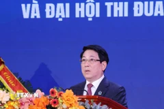 Chủ tịch nước Lương Cường phát biểu chỉ đạo và chúc mừng các thầy, cô giáo nhân Ngày Nhà giáo Việt Nam (20/11). (Ảnh: Lâm Khánh/TTXVN)