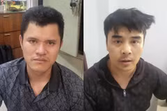 Hồ Bá Quyền và Lê Văn Linh tại cơ quan công an. (Nguồn: Cơ quan Công an) 