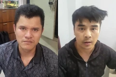 Hồ Bá Quyền và Lê Văn Linh tại cơ quan công an. (Nguồn: Cơ quan Công an) 