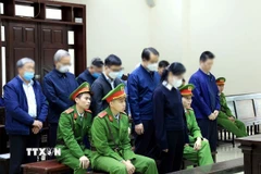 Các bị cáo trong phiên tòa. (Ảnh: Tuấn Anh/TTXVN)