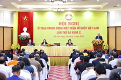 Hội nghị Ủy ban Trung ương Mặt trận Tổ quốc Việt Nam lần thứ ba, khóa X. (Ảnh: Minh Đức/TTXVN)