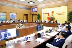 Ủy ban Thường vụ Quốc hội cho ý kiến về Dự án đầu tư xây dựng Cảng hàng không quốc tế Gia Bình. (Ảnh: Doãn Tấn/TTXVN)