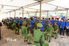 Các bị cáo tại phiên tòa xét xử phúc thẩm. (Nguồn: TTXVN phát)