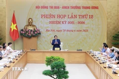 Thủ tướng Phạm Minh Chính chủ trì phiên họp lần thứ 12 của Hội đồng Thi đua-Khen thưởng Trung ương. (Ảnh: Dương Giang/TTXVN)
