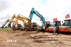 Dự án nhà máy đốt chất thải rắn phát điện công nghệ hiện đại với tổng vốn đầu tư hơn 1.550 tỷ đồng được xây dựng tại xã Thụy Trình, huyện Thái Thụy. (Ảnh: Thế Duyệt/TTXVN)