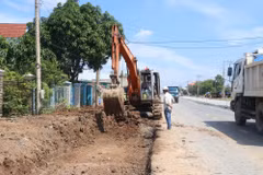 Dự án Đường tỉnh 879C. (Ảnh: Công Trí/TTXVN)