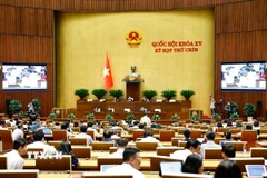 Quang cảnh phiên họp Quốc hội thảo luận về cơ chế xử lý khó khăn, vướng mắc do quy định của pháp luật. (Ảnh: Doãn Tấn/TTXVN)