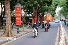 Các tuyến phố của Thủ đô Hà Nội vào dịp Đại hội XIV của Đảng. (Ảnh: Vũ Quang/TTXVN)