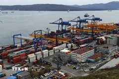 Cảng hàng hóa Vladivostok ở vùng Viễn Đông của Nga. (Ảnh: AFP/TTXVN)