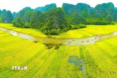 Tam Cốc-Bích Động nằm trong Quần thể Danh thắng Tràng An đã được UNESCO công nhận là Di sản Văn hóa, Thiên nhiên Thế giới. (Ảnh: Minh Đức/TTXVN)