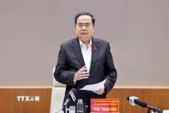 Chủ tịch Quốc hội Trần Thanh Mẫn phát biểu chỉ đạo, kết luận buổi kiểm tra, giám sát. (Ảnh: Doãn Tấn/TTXVN)