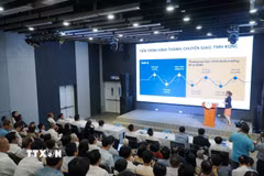 Hội nghị triển khai Đề án “Thí điểm chính sách tạo động lực thương mại hóa, đưa nhanh kết quả nghiên cứu, tài sản trí tuệ được tạo ra từ ngân sách nhà nước vào sản xuất, kinh doanh” tại Thành phố Hồ Chí Minh ngày 12/3/2026. (Ảnh: Thu Hoài/TTXVN)