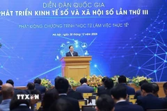 Thủ tướng Phạm Minh Chính phát biểu chỉ đạo tại Diễn đàn Quốc gia phát triển kinh tế số và xã hội số lần thứ 3. (Ảnh: Dương Giang/TTXVN)
