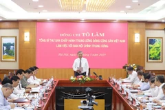 Tổng Bí Thư Tô Lâm phát biểu. (Ảnh: Thống Nhất/TTXVN)