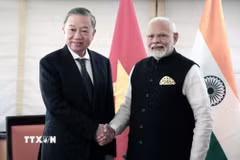 Tổng Bí thư, Chủ tịch nước Tô Lâm gặp Thủ tướng Ấn Độ Narendra Modi trong khuôn khổ chuyến tham dự Đại hội đồng Liên hợp quốc Khóa 79 và làm việc tại Hoa Kỳ, chiều 23/9/2024 (giờ địa phương), tại New York, (Ảnh: Thanh Tuấn/TTXVN)