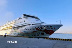 Tàu Blue Dream Melody (Trung Quốc) cặp Cảng tàu khách quốc tế Hạ Long. (Ảnh: Văn Đức/TTXVN)