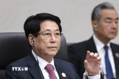 Chủ tịch nước Lương Cường dự Phiên họp thứ 2 Hội nghị Cấp cao APEC lần thứ 32 . (Ảnh: Lâm Khánh/TTXVN)