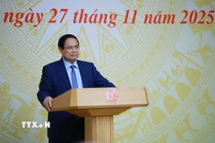 Thủ tướng Phạm Minh Chính chủ trì Phiên họp lần thứ 15 của Hội đồng Thi đua-Khen thưởng Trung ương. (Ảnh: Dương Giang/TTXVN)