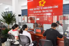 Xã Tam Đảo đã cải tạo, sửa chữa, nâng cấp khu lớp học cộng đồng của Ủy ban Nhân dân thị trấn Hợp Châu cũ thành Trung tâm phục vụ Hành chính công xã Tam Đảo hiện đại, phục vụ nhân dân. (Ảnh: Nguyễn Thảo/TTXVN)