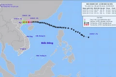 Bản đồ dự báo quỹ đạo và cường độ bão số 09 phát lúc 08h00 ngày 25/9/2025. (Nguồn: Trung tâm Dự báo Khí tượng Thủy văn Quốc gia)