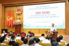 Tổng Bí thư Tô Lâm phát biểu tại buổi tiếp xúc cử tri Hà Nội. (Ảnh: Thống Nhất/TTXVN)