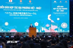 Thủ tướng Phạm Minh Chính phát biểu tại Diễn đàn hợp tác địa phương Việt Nam-Nhật Bản. (Ảnh: Dương Giang/TTXVN)
