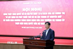 Tuyến đường sắt đô thị Cát Linh-Hà Đông (Hà Nội) - tuyến đường sắt đô thị đầu tiên của cả nước trở thành phương tiện đi lại hằng ngày của đông đảo người dân Thủ đô. (Ảnh: Tuấn Anh/TTXVN)
