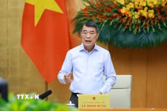 Thủ tướng Lê Minh Hưng kết luận Phiên họp Chính phủ chuyên đề về xây dựng pháp luật tháng 6 năm 2026. (Ảnh: Dương Giang/TTXVN)