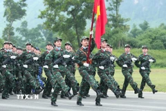 Khối nữ các lực lượng tham gia hợp luyện. (Ảnh: Trọng Đức/TTXVN)
