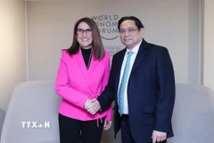 Thủ tướng Phạm Minh Chính gặp bà Rebeca Grynspan, Tổng Thư ký Hội nghị Liên hợp quốc về Thương mại và Phát triển. (Ảnh: Dương Giang/TTXVN)