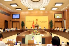 Quang cảnh phiên họp Ủy ban Thường vụ Quốc hội chiều 15/10. (Ảnh: Tuấn Anh/TTXVN)