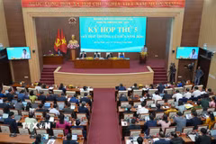Quang cảnh kỳ họp thứ 5 Hội đồng Nhân dân tỉnh Quảng Ngãi khóa XIV. (Ảnh: Cao Nguyên/TTXVN)