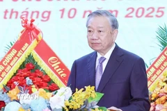 Tổng Bí thư Tô Lâm, Bí thư Quân ủy Trung ương phát biểu. (Ảnh: Thống Nhất/TTXVN)