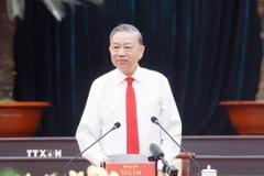 Tổng Bí thư Tô Lâm chúc Tết Đảng bộ, chính quyền và Nhân dân Thành phố Hồ Chí Minh. (Ảnh: Thống Nhất/TTXVN)