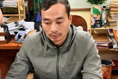 Đối tượng Đoàn Văn Đại tại cơ quan Công an.